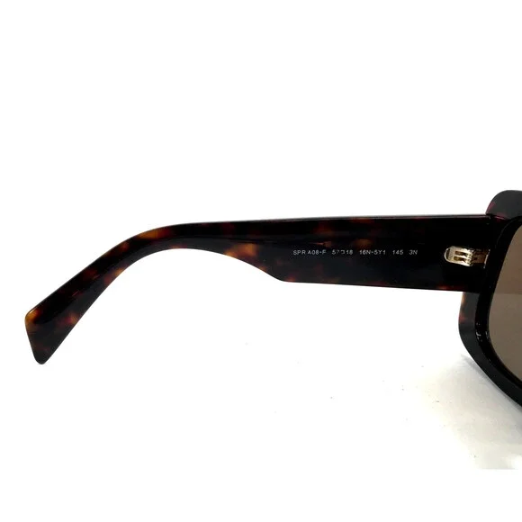 Prada Sunglasses SPRA08-F 16N-5Y1 Dark Tortoise Asian Fit Frames w/ Brown Lenses